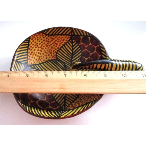 Hand Carved Hand Painted African Kenya Wood Giraffe Drinking From Bowl, Folk Art - Picture 16 of 16